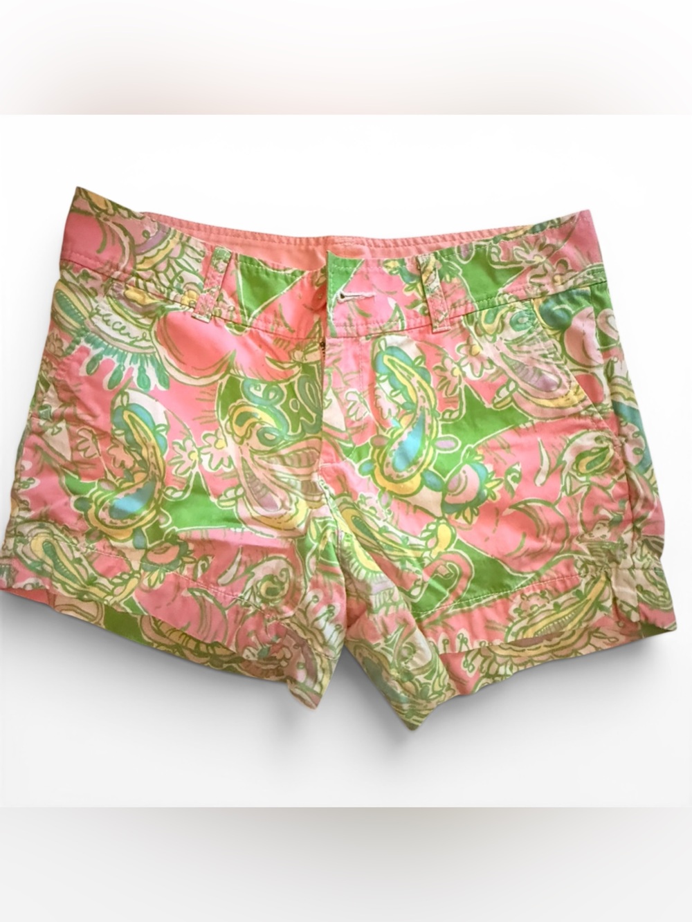 Lilly Pulitzer Shorts Sizd 4 Callahan Short Pink and Green Paisley